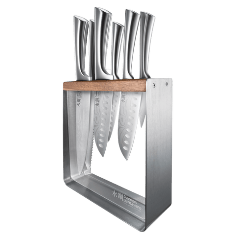 Damashiro® Kinzoku 7-Piece Knife Block