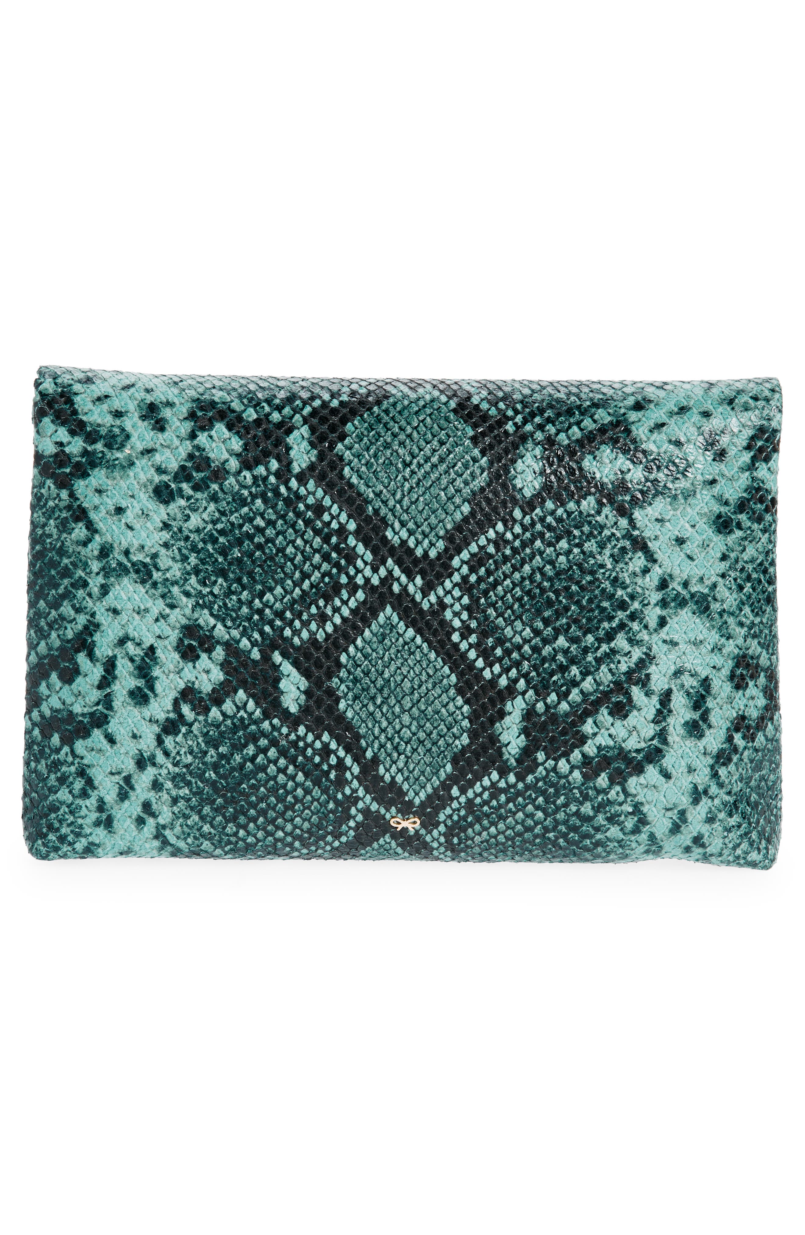 Anya Hindmarch Valorie Snake Embossed Leather Clutch, Alternate, color, 