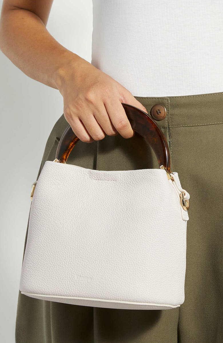 Dune London Dharla Leather Top Handle Bag, Alternate, color, White