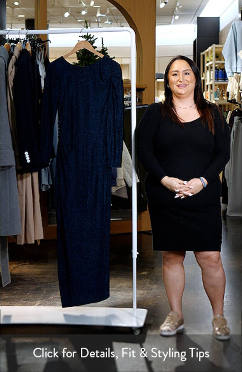 Metallic Long Sleeve Gown, sales video thumbnail