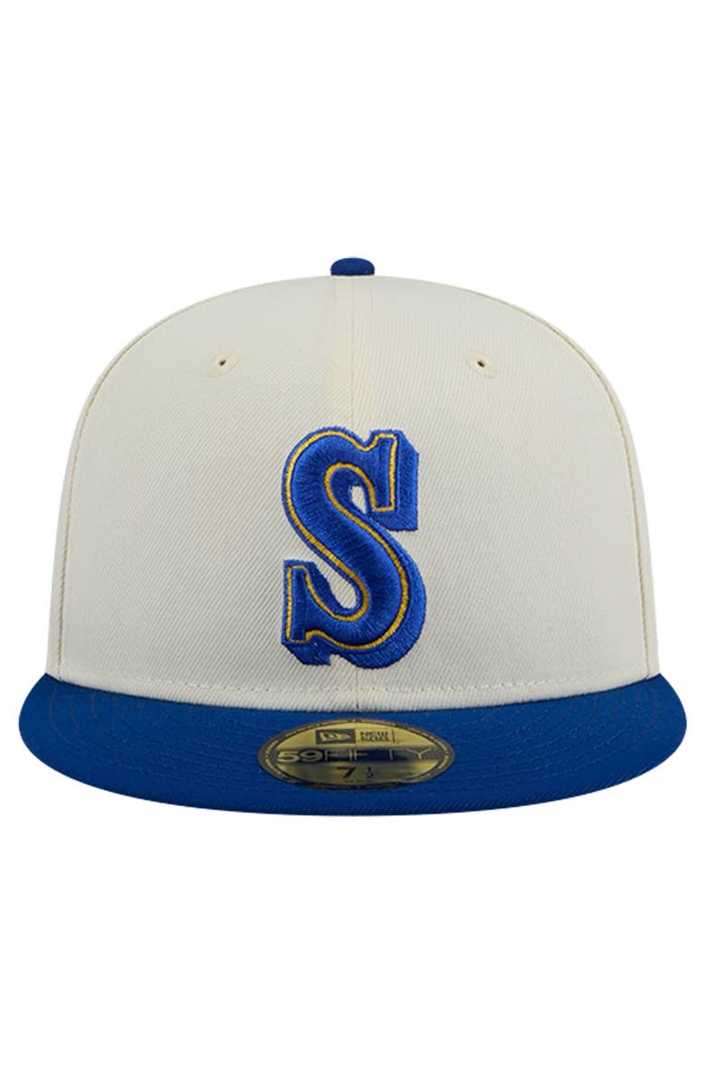 New Era Men's New Era Cream Seattle Mariners Cooperstown Collection Alternate Chrome 59FIFTY Fitted Hat, Alternate, color, 