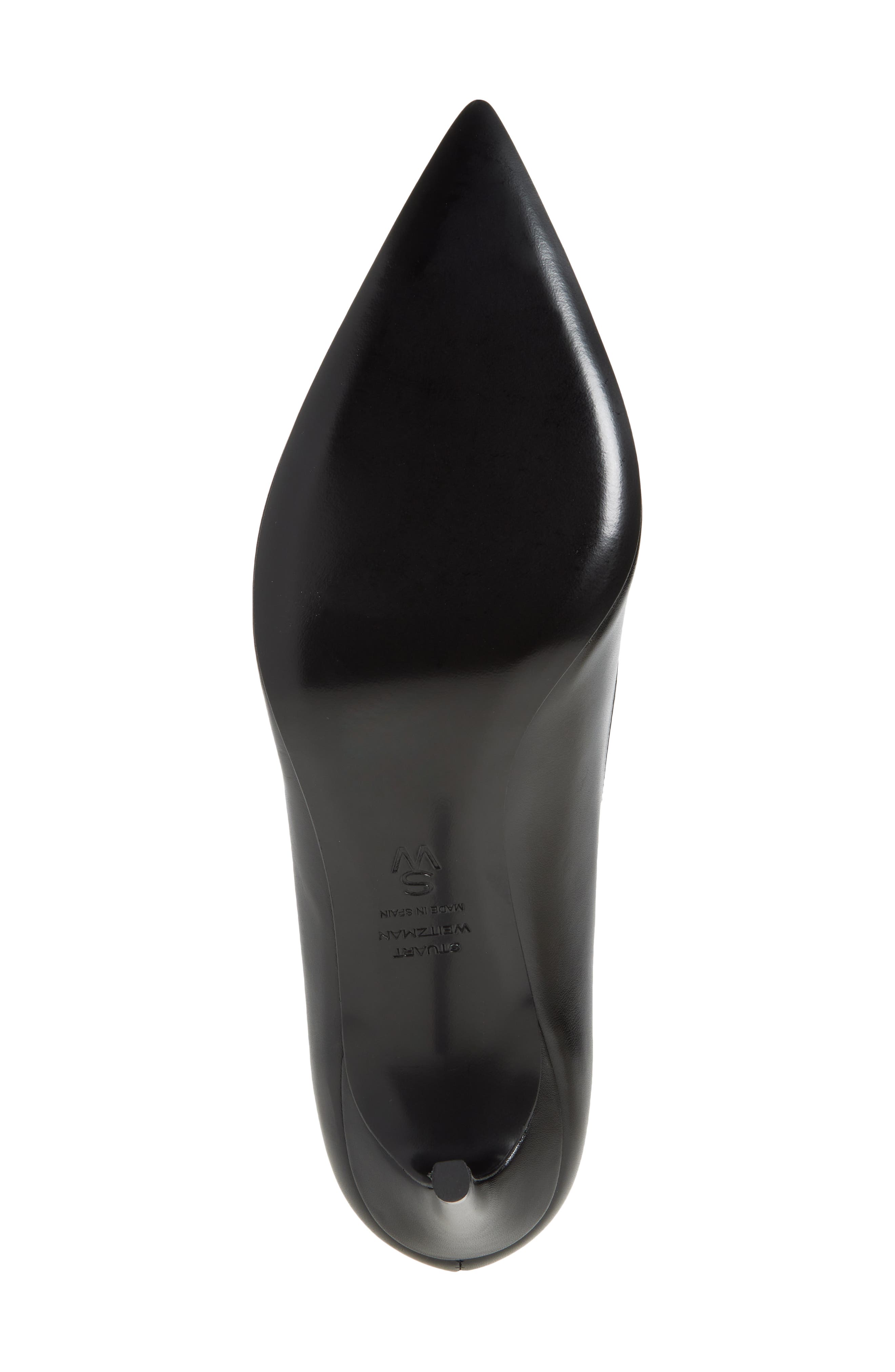 Stuart Weitzman 'Stuart Power 75 Pointed Toe Pump, Alternate, color, Black