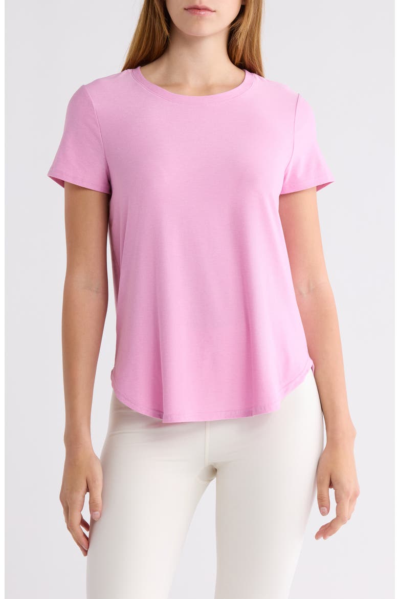 On the Down Low T-Shirt, Main, color, PINK HAZE HEATHER