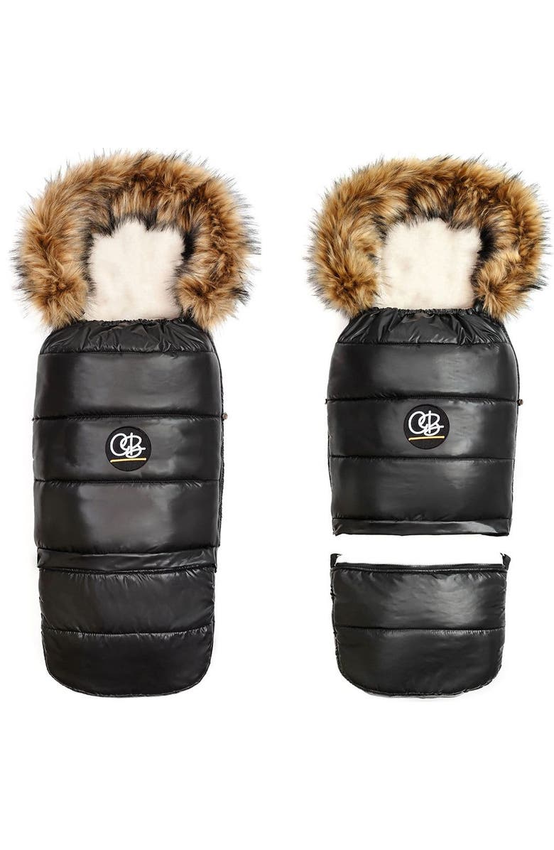 Cover Baby LLC Premium Wool Adjustable Footmuff, Main, color, Beige Wool In Pastel Black