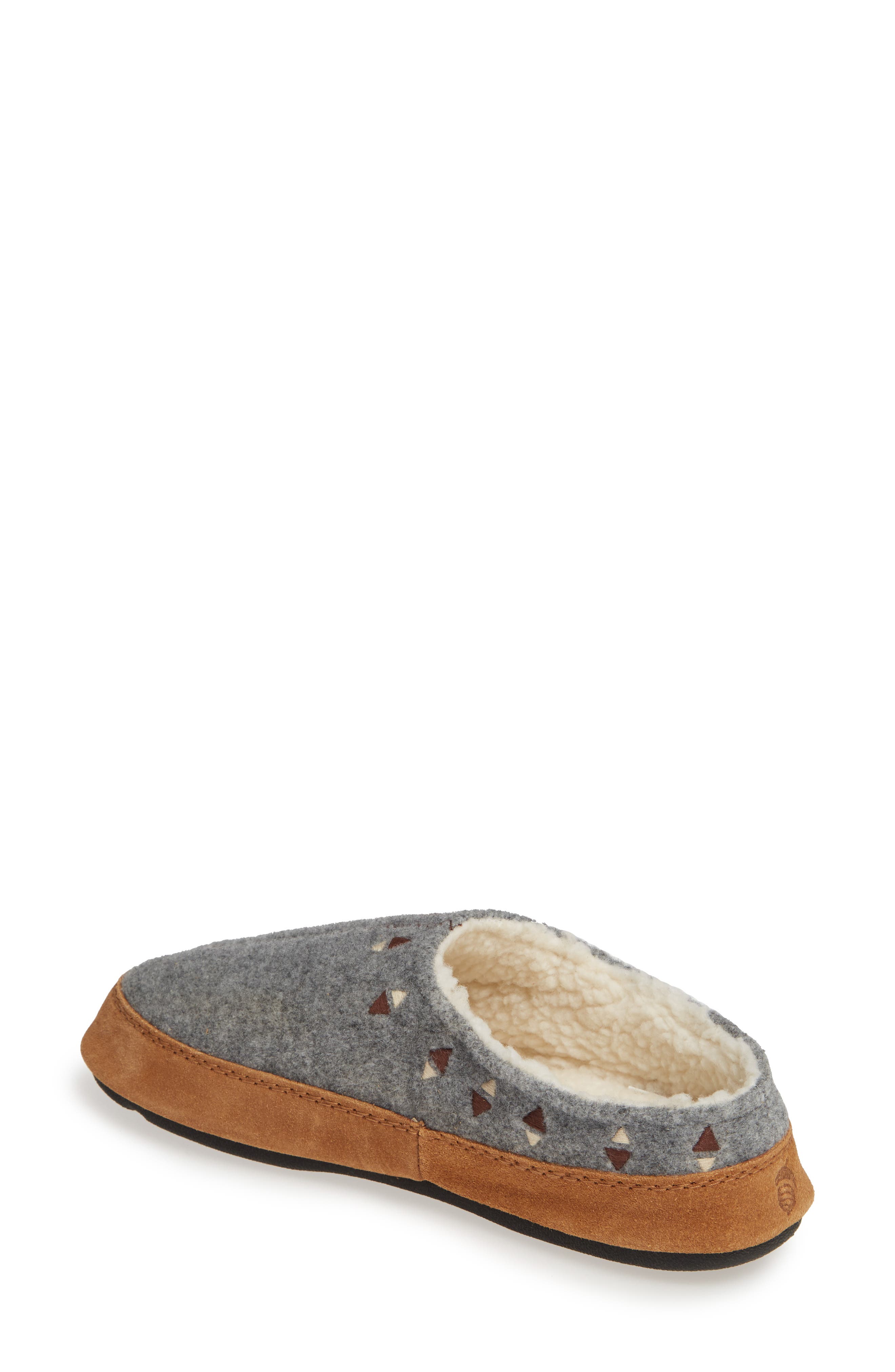 Acorn Geo Embroidered Hoodback Slipper, Alternate, color, 