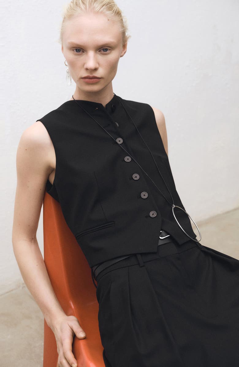 MANGO Suit Vest, Alternate, color, Black