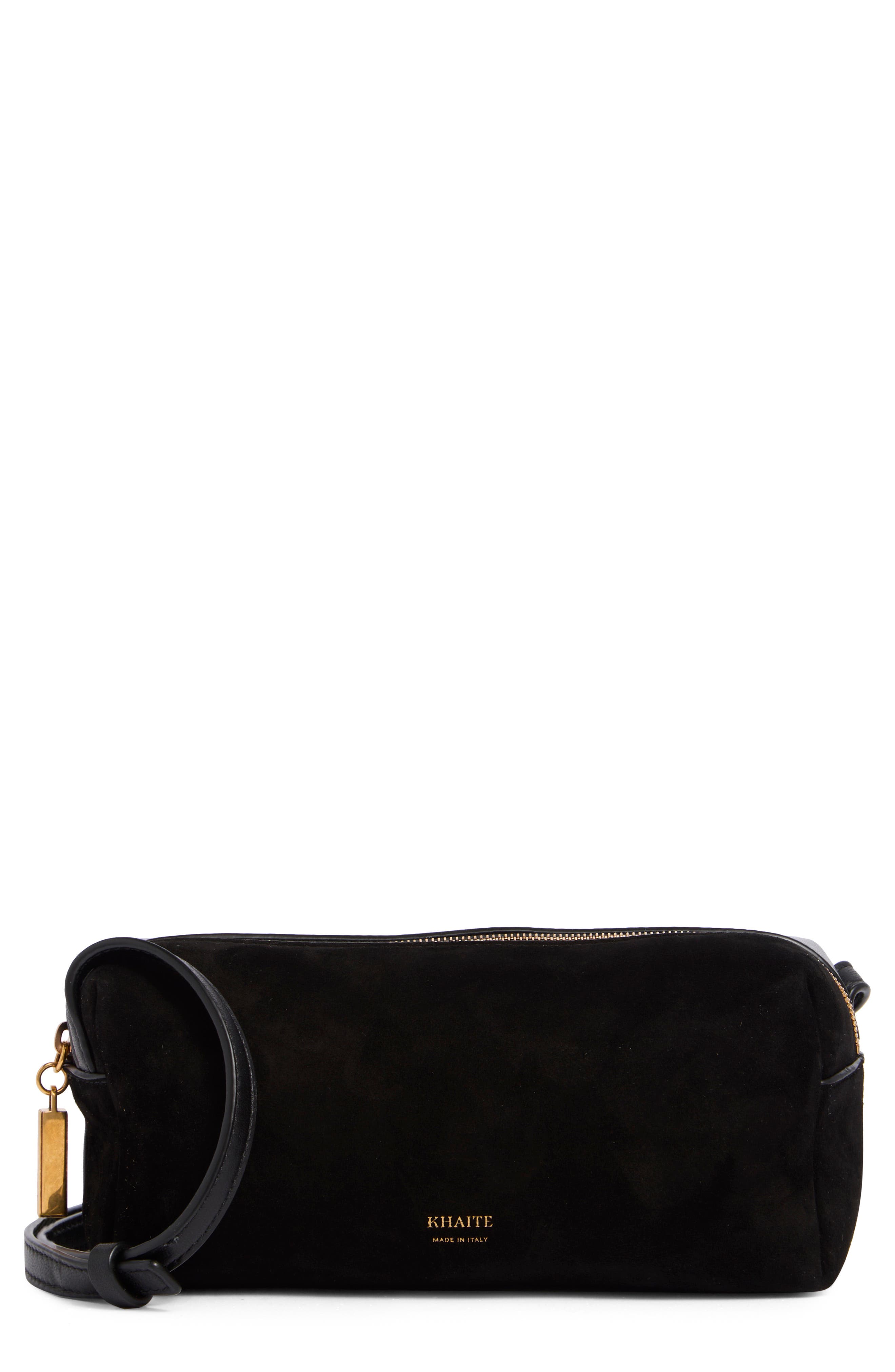 Mini Kye Leather & Suede Crossbody Bag, Main, color, BLACK