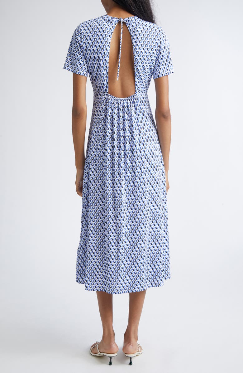 Max Mara Bchorigano Geo Print Midi Dress, Alternate, color, Cornflower Blue