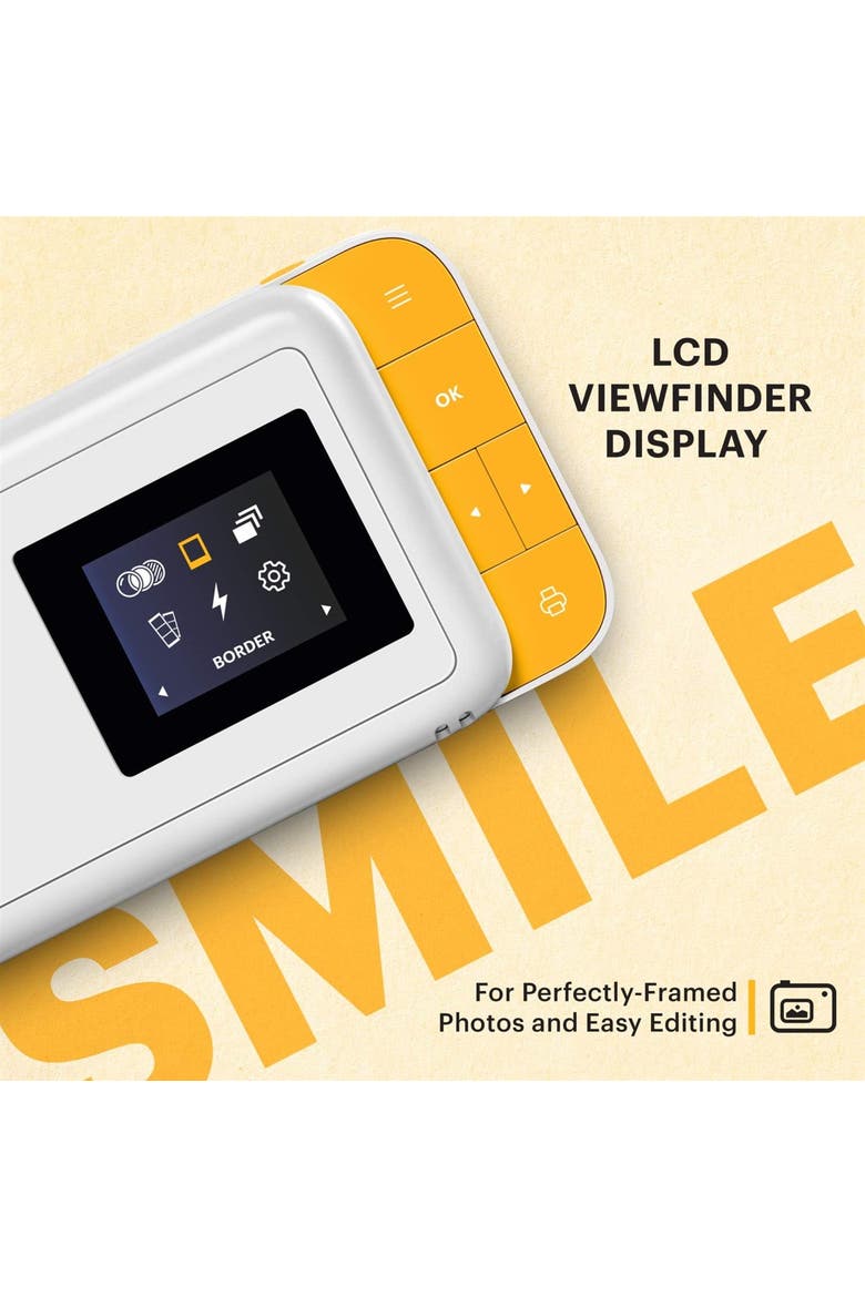 Smile Digital Instant Print Camera - Slide-Open 10MP Instant Camera 2x3, Alternate, color, Yellow