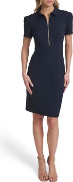 Tommy Hilfiger Zip Scuba Crepe Sheath Dress