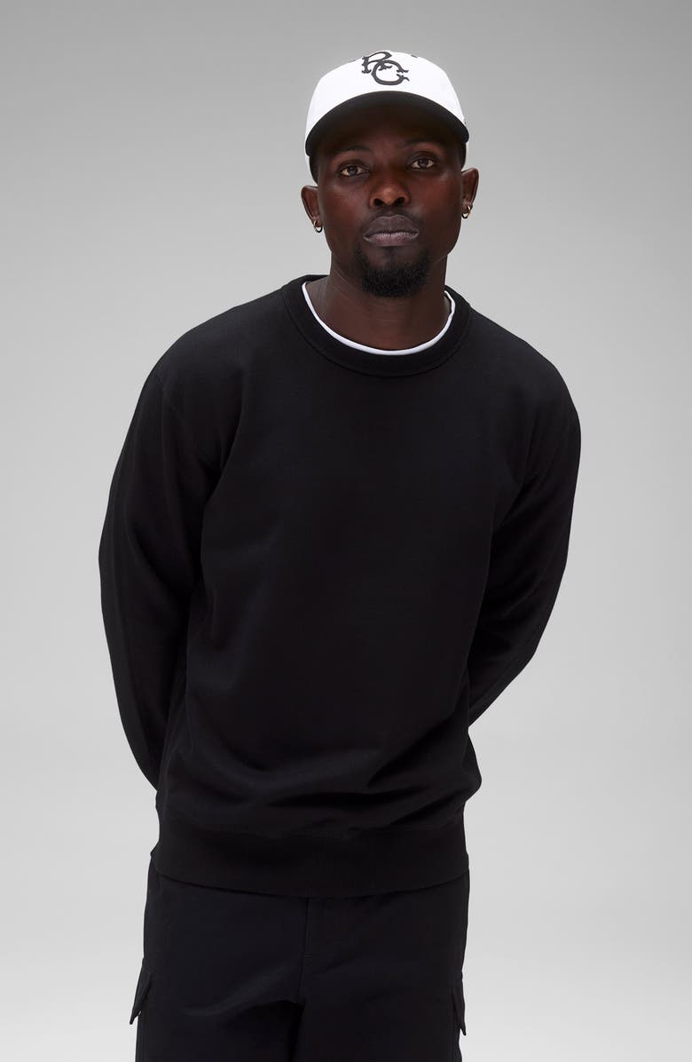 Reigning Champ Midweight Terry Standard Crewneck Sweatshirt, Alternate, color, Black