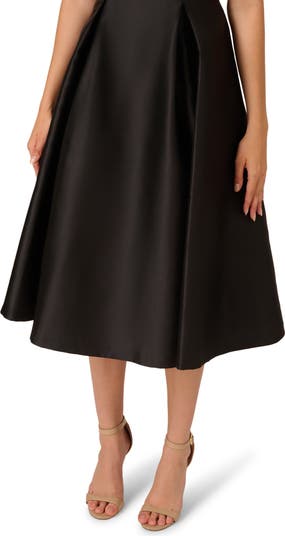Roll Neck Mikado Fit & Flare Dress