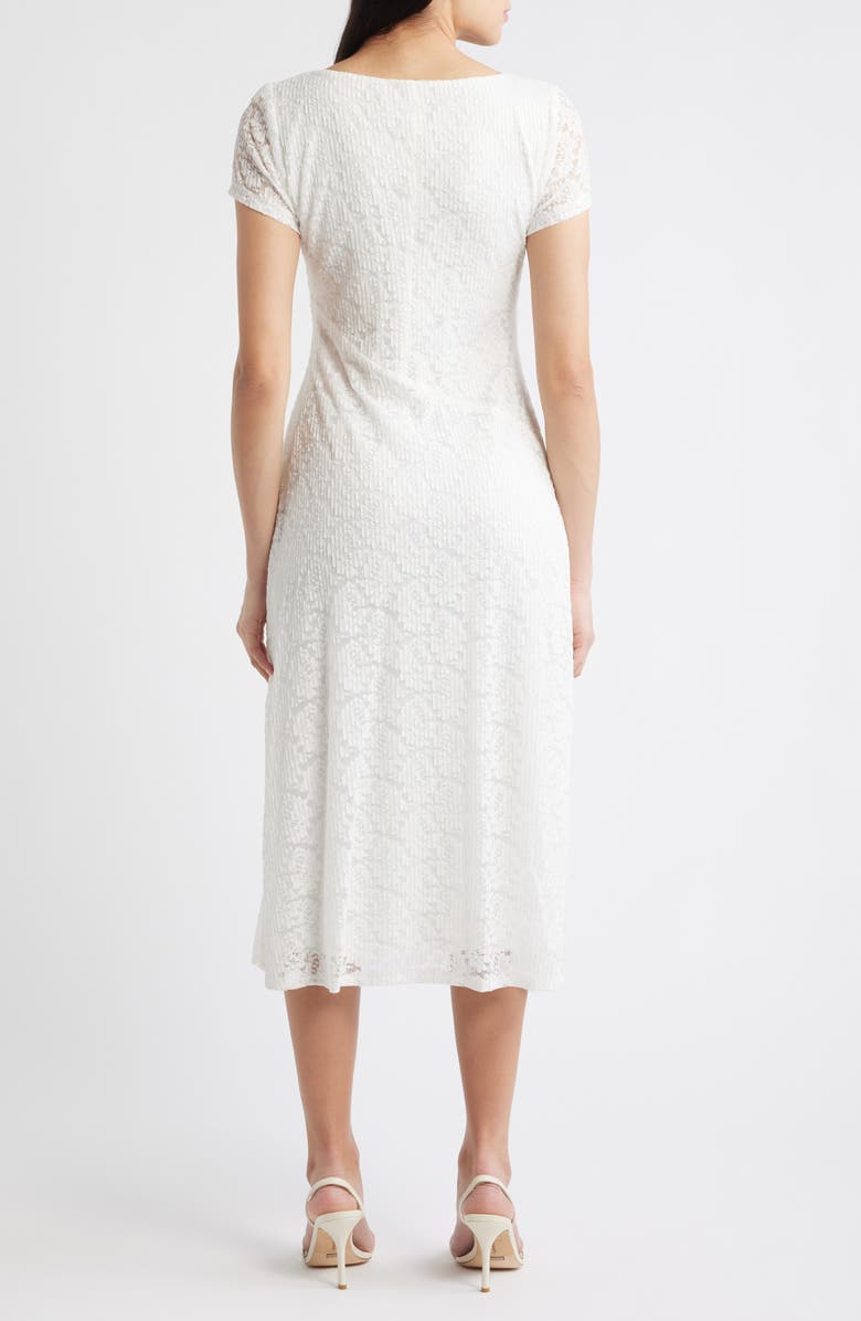 Connected Apparel Lace Midi Dress, Alternate, color, White