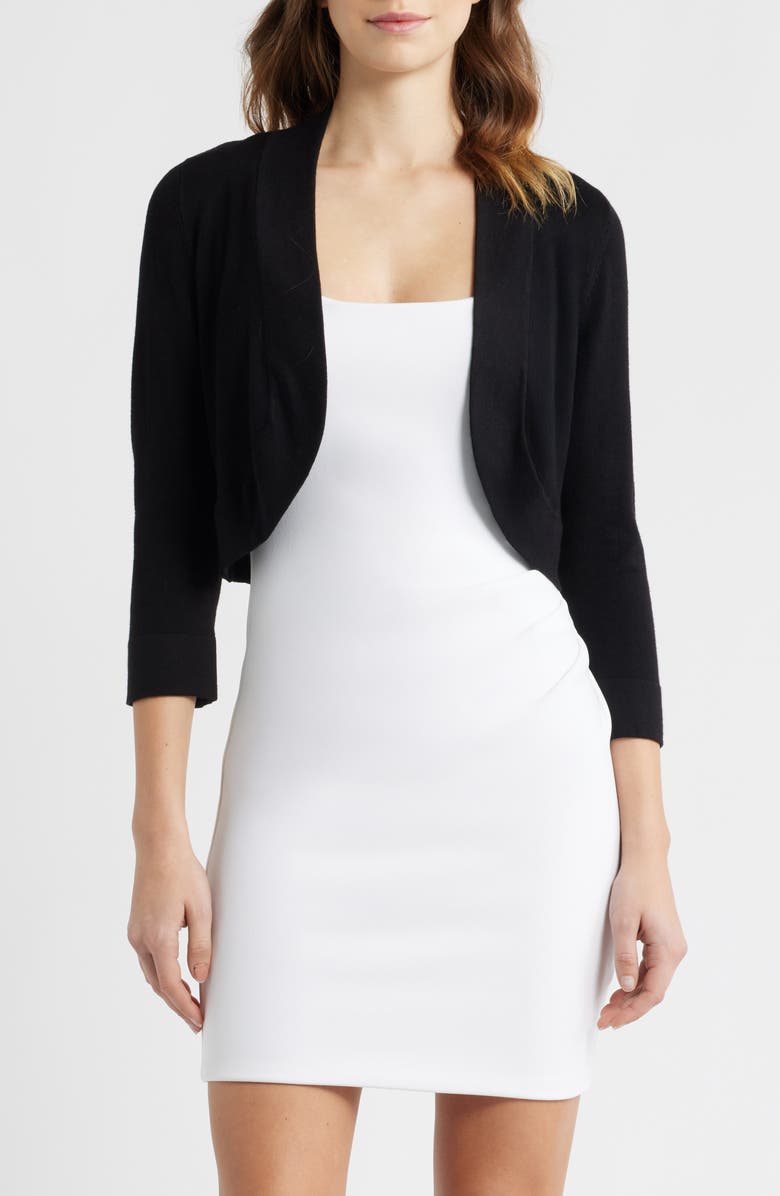 Eliza J Bolero Cardigan, Main, color, Black