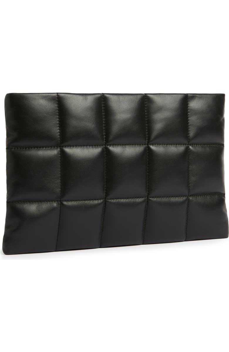 AllSaints Bettina Quilted Leather Clutch, Main, color,