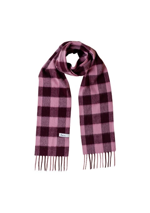 Lambswool Checkered Skinny Scarf