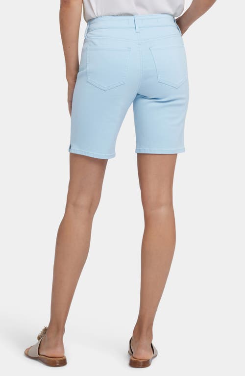 Nydj Ella Side Slit Denim Bermuda Shorts In Aquatic