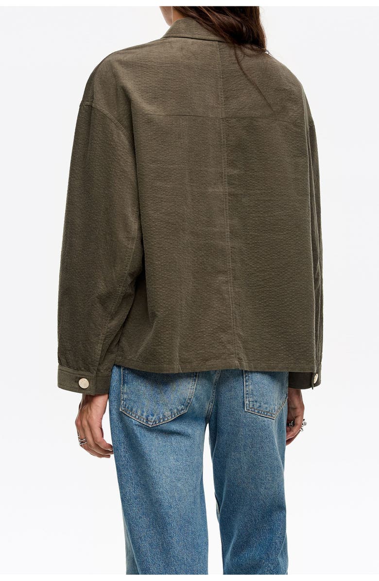 Bimba y Lola Short Denim Jacket, Alternate, color, Khaki