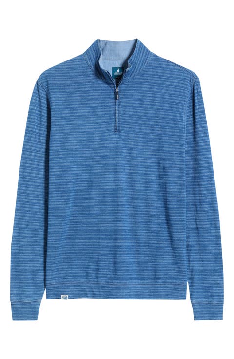 Genova Stripe Jersey Quarter Zip Pullover