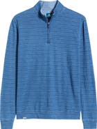 johnnie-O Genova Stripe Jersey Quarter Zip Pullover