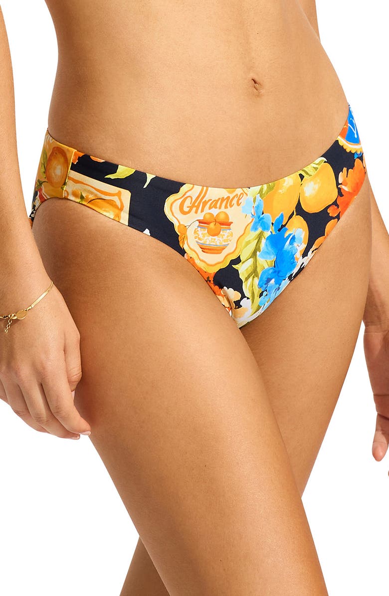 Seafolly Ciao Bella Mini Hipster Bikini Bottoms, Alternate, color,