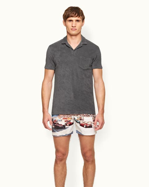 Terry Towelling Tailored Fit Towelling Polo Shirt