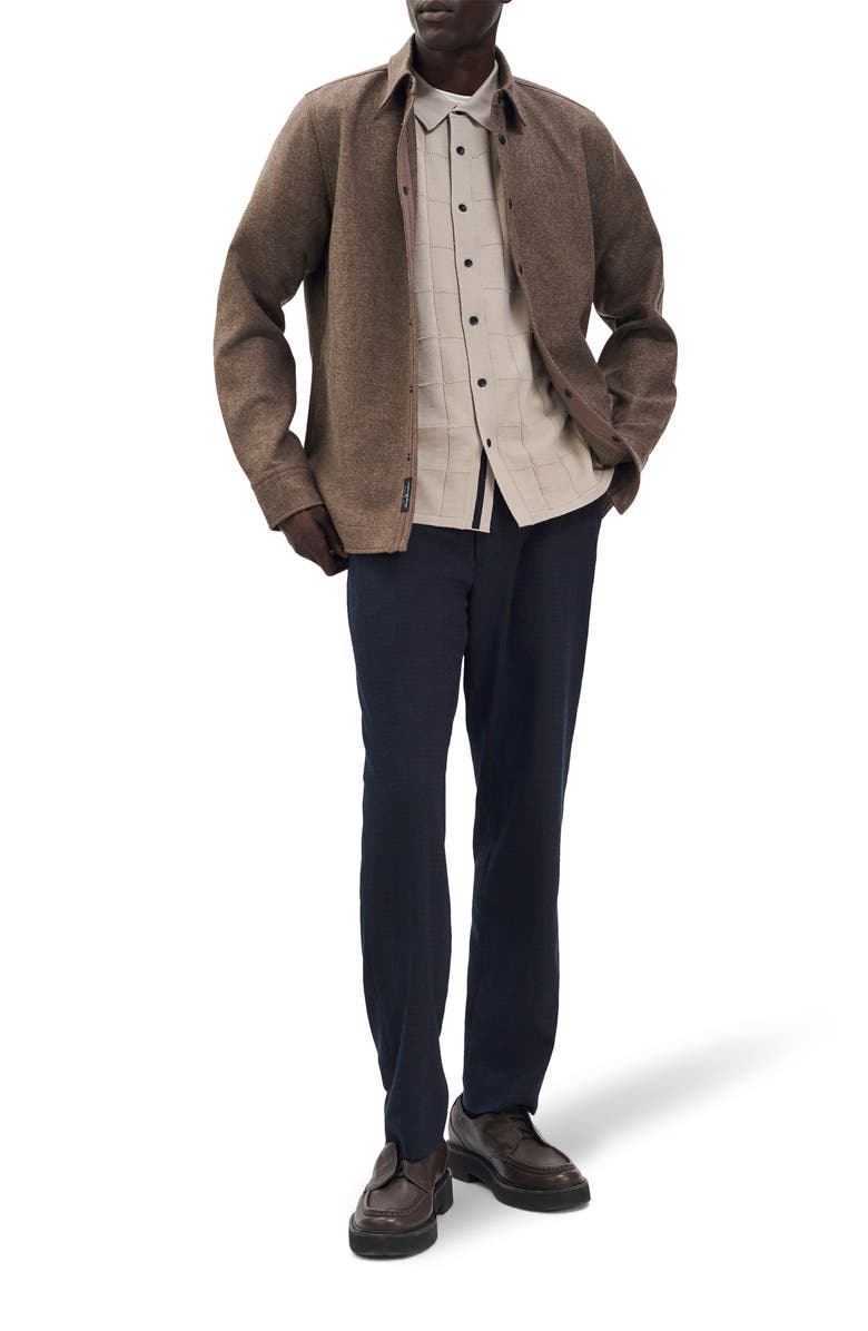 rag & bone Dalton Wool Blend Short Sleeve Knit Button-Up Shirt, Alternate, color, Tan