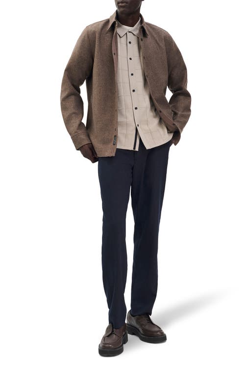 Rag & Bone Dalton Wool Blend Short Sleeve Knit Button-up Shirt In Neutral