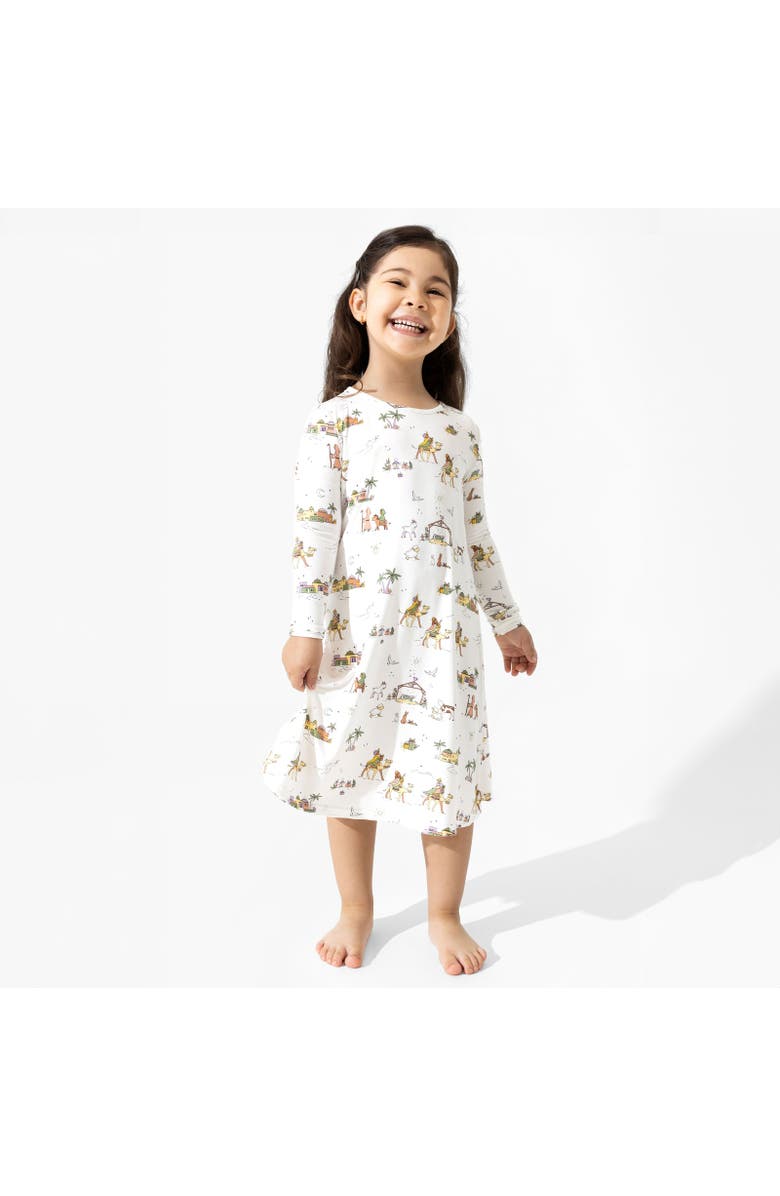 Bellabu Bear Kids' Yuletide Long Sleeve Dress, Alternate, color, Yuletide