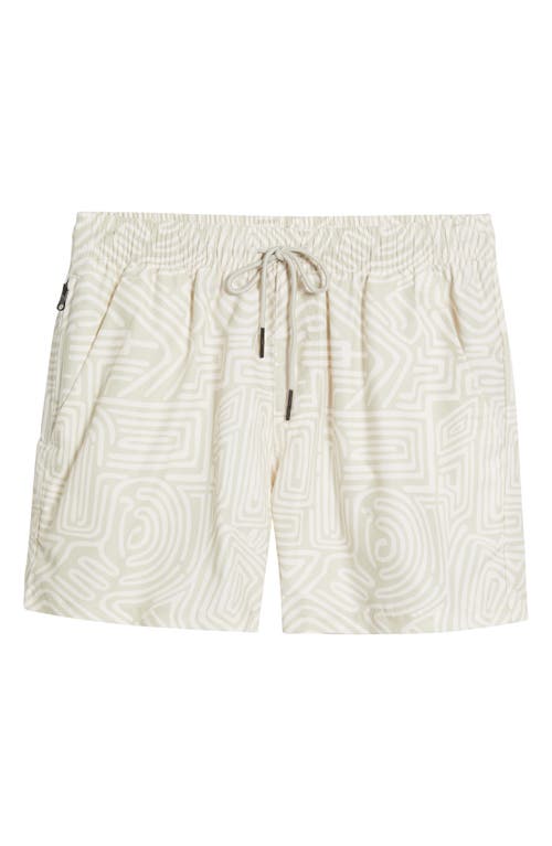 Oas Cream Golconda Relaxed Fit Swim Trunks In Cream