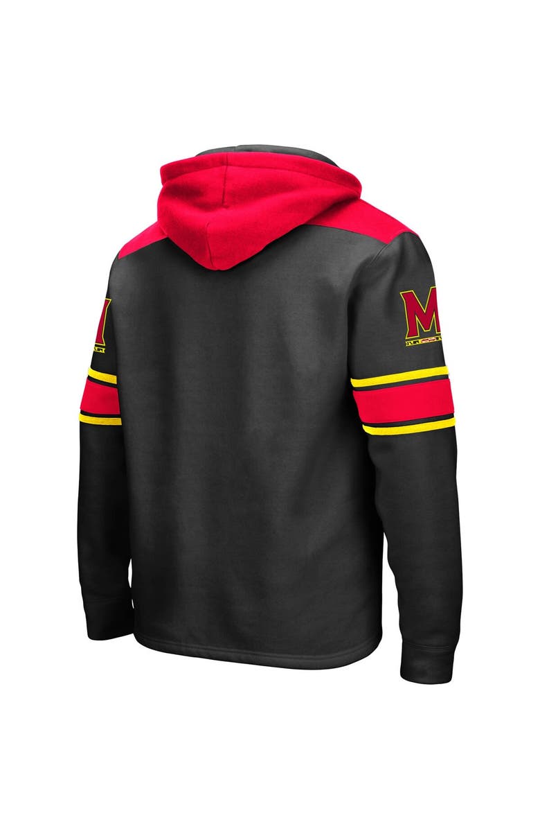 COLOSSEUM Men's Colosseum Black Maryland Terrapins 2.0 Lace-Up Pullover Hoodie, Alternate, color,