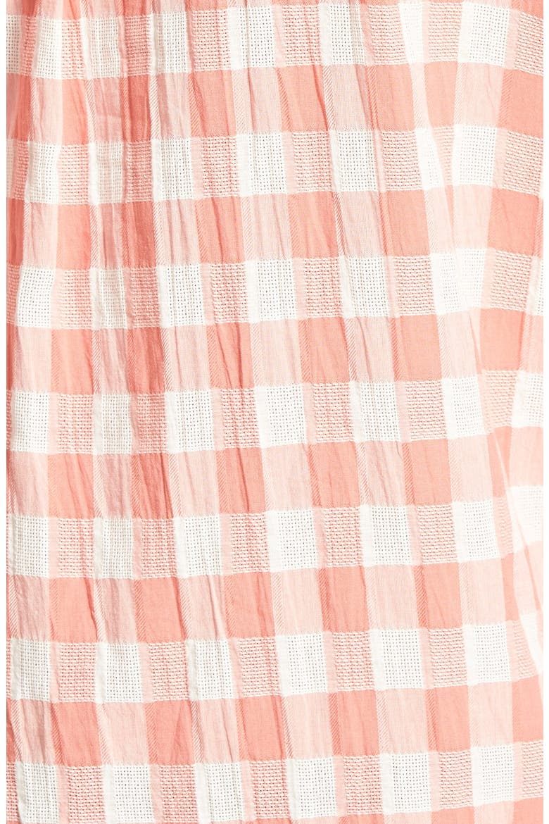 Gingham Shirt, Alternate, color, CORAL/ CREAM