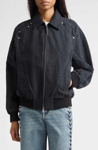 Patchwork Denim Bomber Jacket