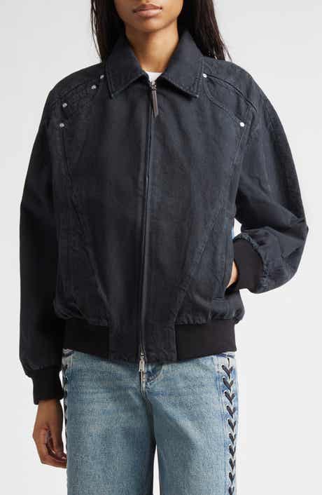 Patchwork Denim Bomber Jacket