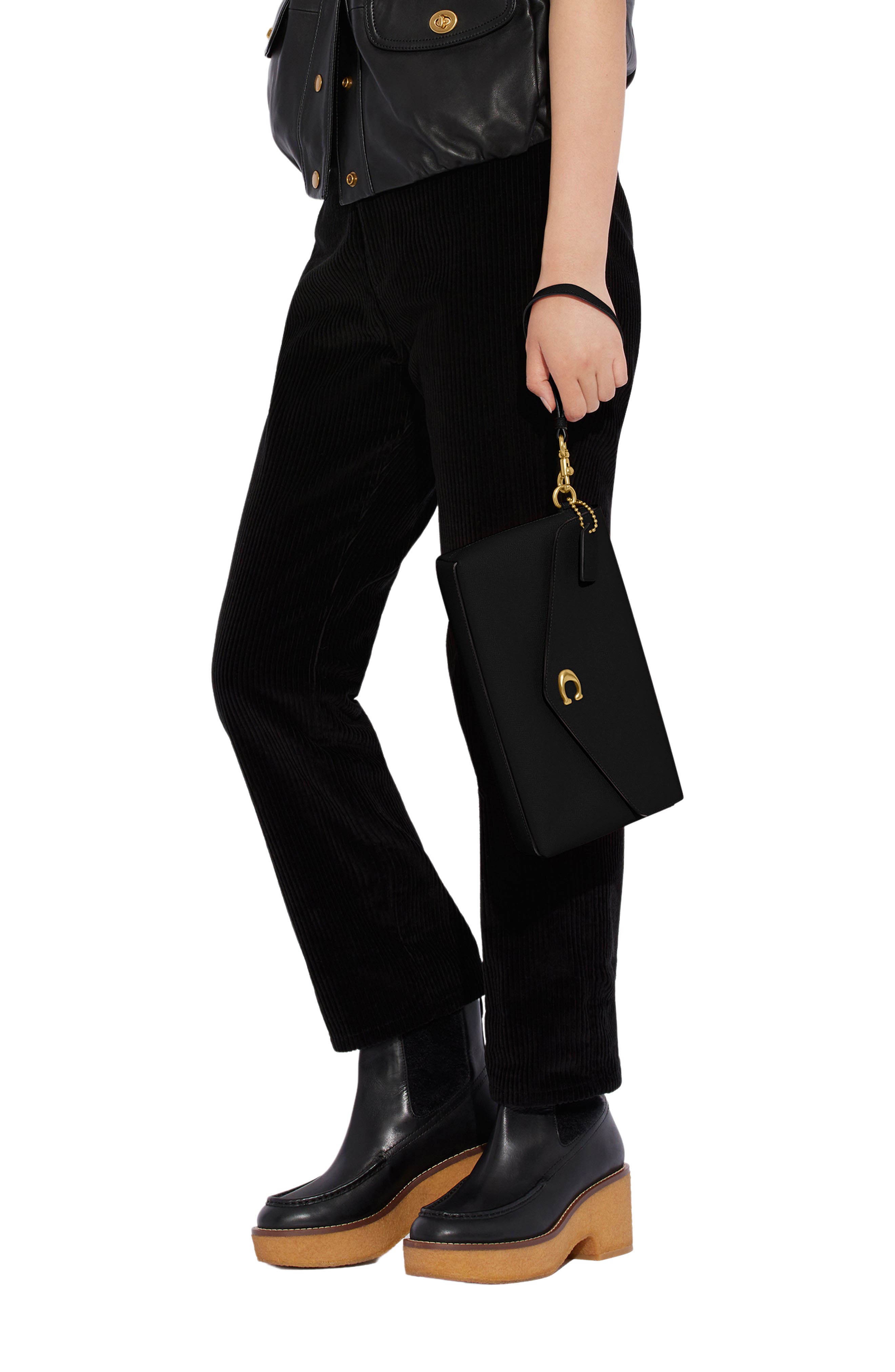 COACH Wyn Crossgrain Leather Clutch, Alternate, color, 