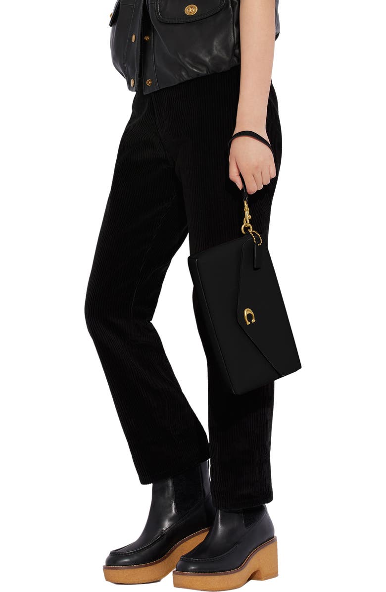 COACH Wyn Crossgrain Leather Clutch, Alternate, color,