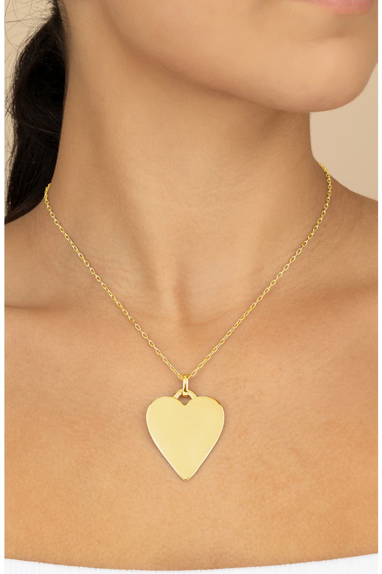 Rita Polished Heart Statement Necklace, Alternate, color, GOLD