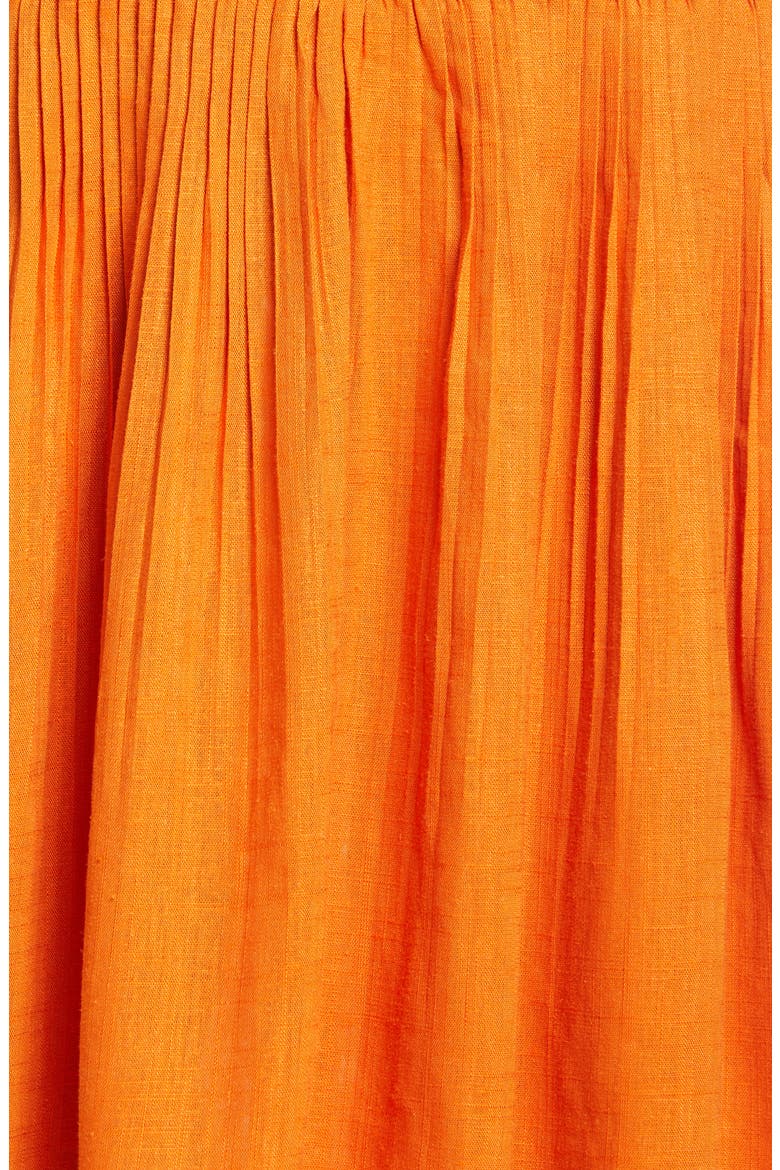 Smocked Midi Skirt, Alternate, color, DEEP ORANGE