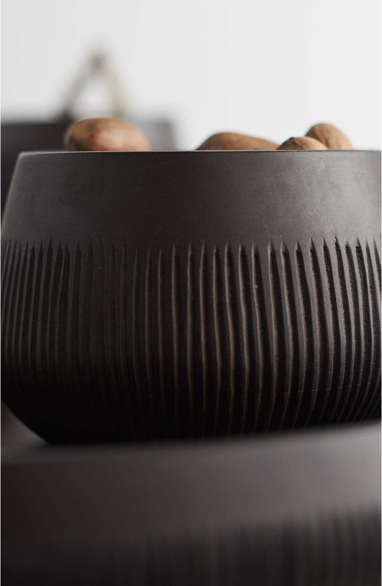 The Collective Home Chiseled Leila Bowl, Alternate, color, Black