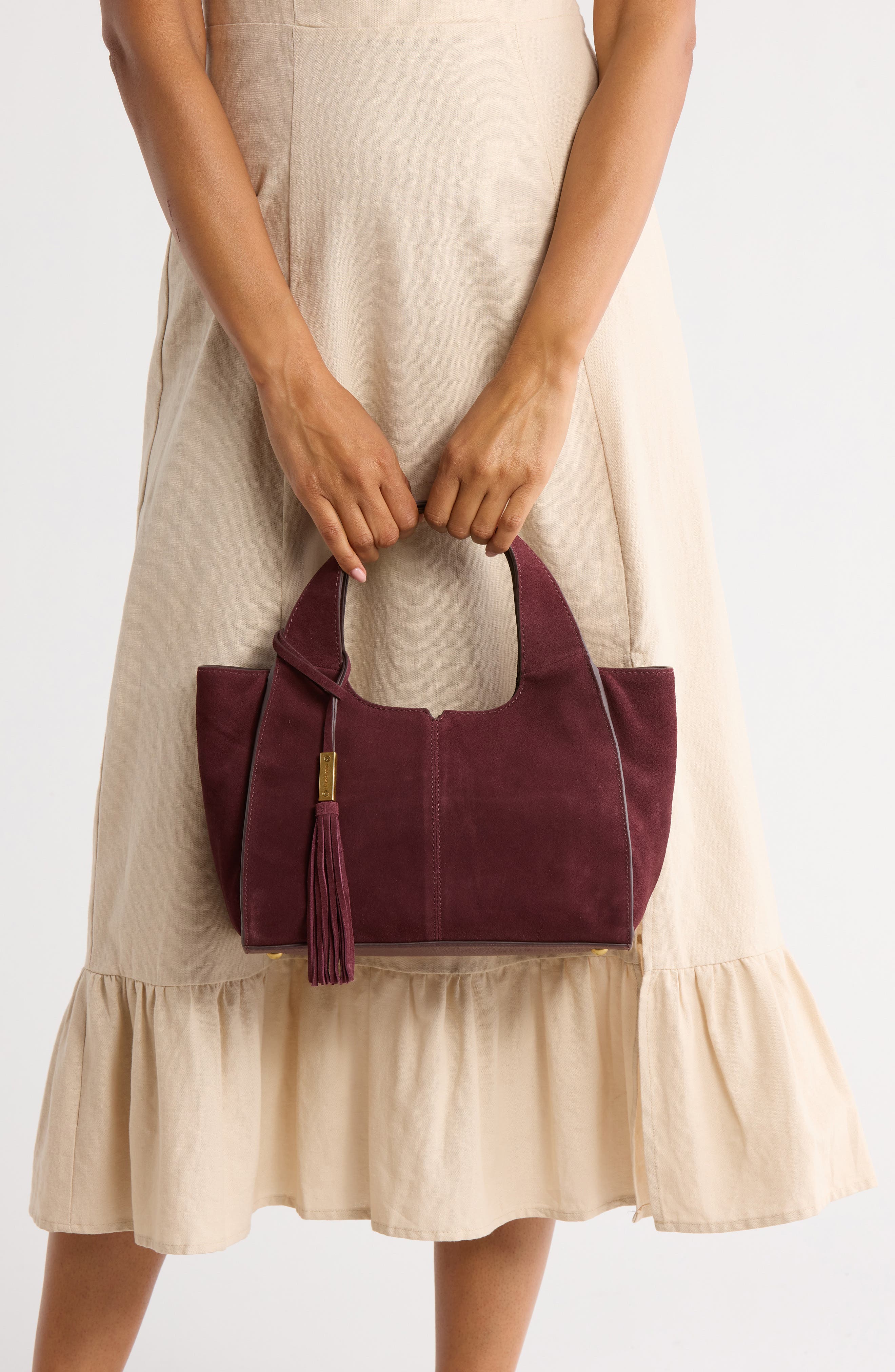 Vince Camuto Aleah Leather Satchel, Alternate, color, Red 01