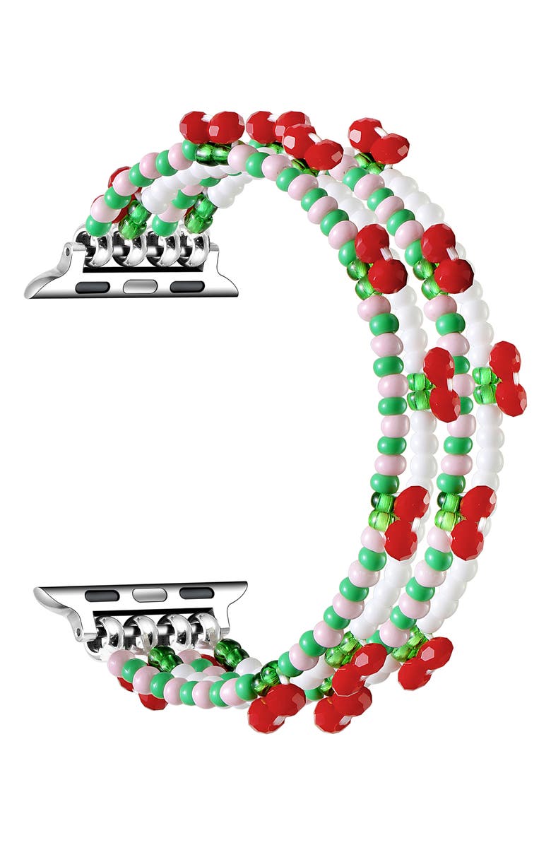 The Posh Tech Cherry Beaded Apple Watch<sup>®</sup> Watchband, Alternate, color, 
