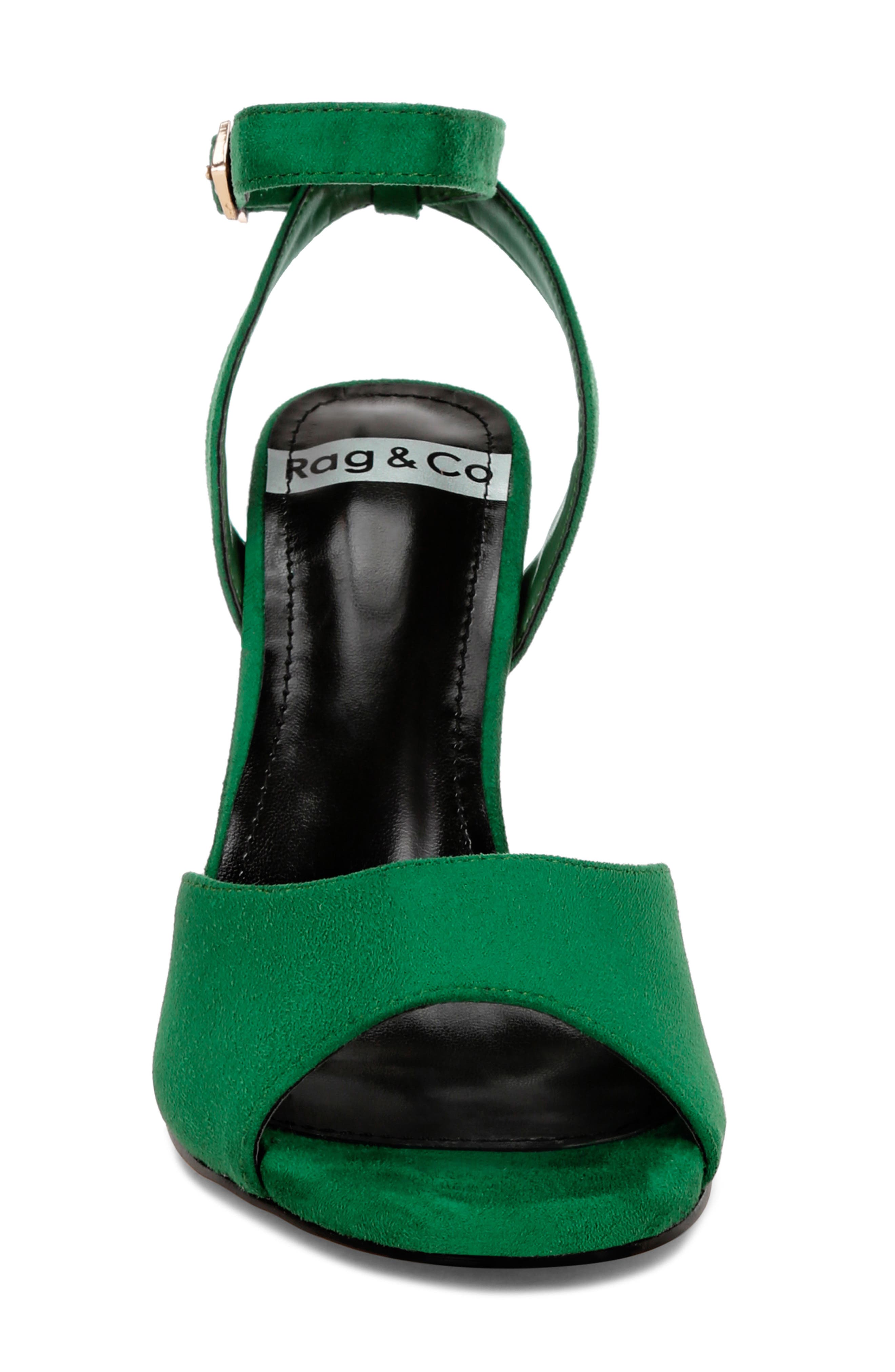 Raome Embellished Heel Sandal, Alternate, color, GREEN SUEDE