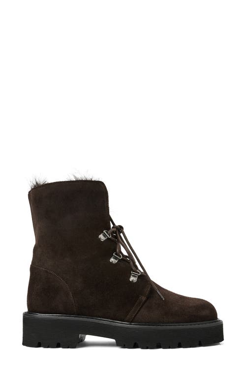Aquatalia Eva Faux Shearling Cuff Hiker Boot In Animal Print