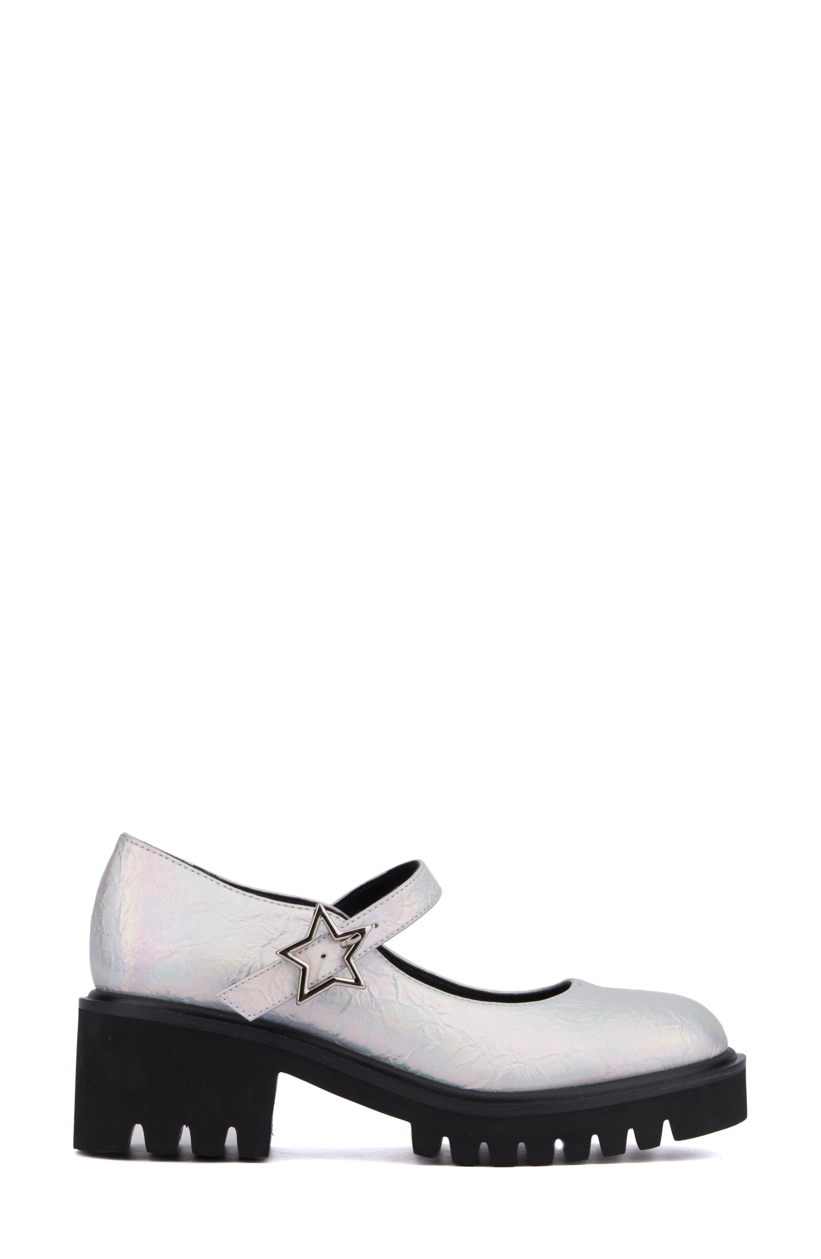 OLIVIA MILLER North Node Mary Jane Loafer, Alternate, color, Silver