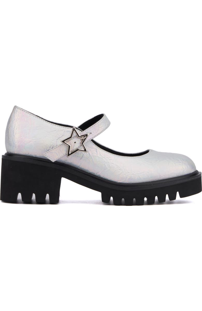 OLIVIA MILLER North Node Mary Jane Loafer, Alternate, color, Silver
