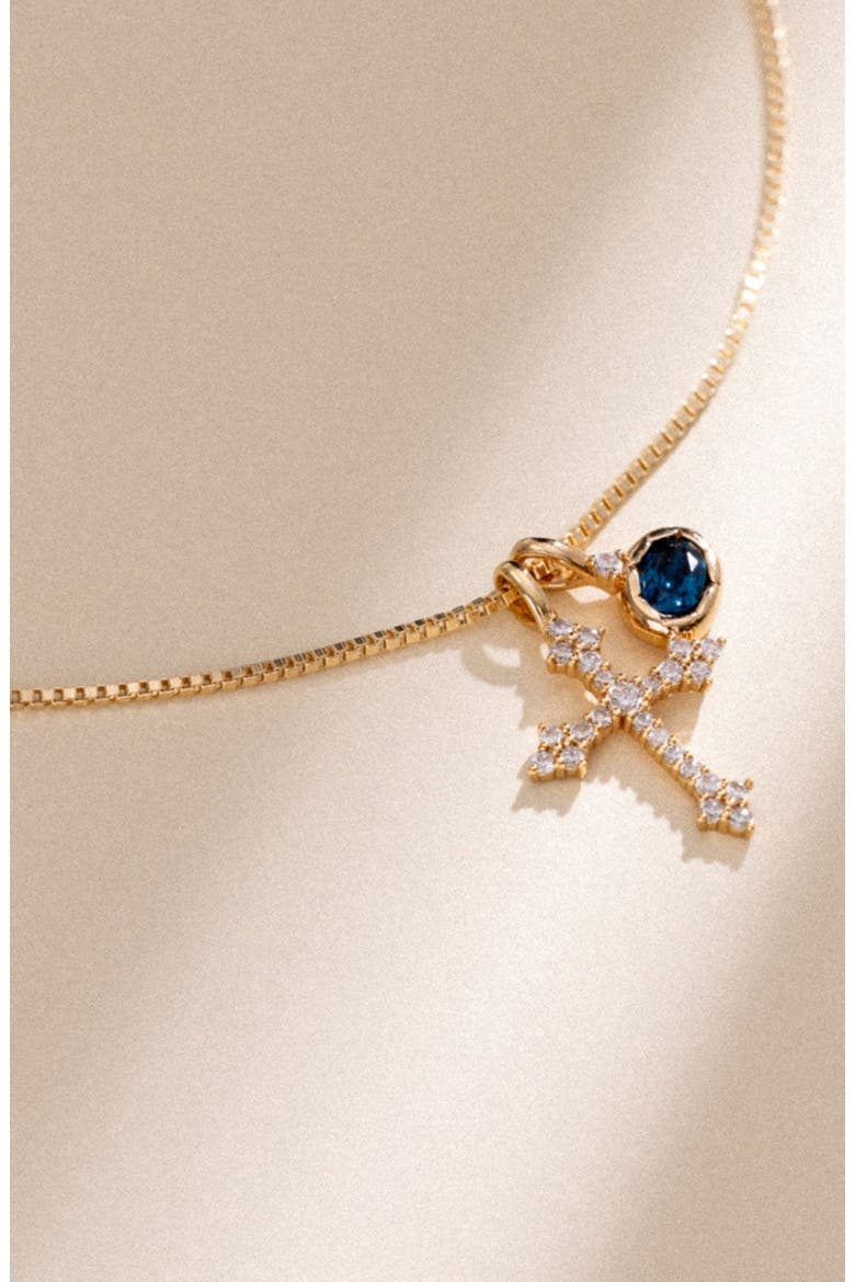 Cross Pendant Chain Necklace, Alternate, color, Gold Vermeil