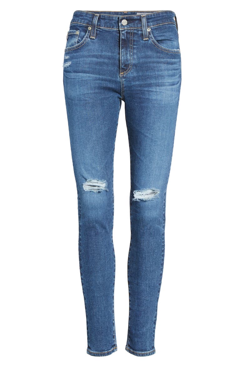 The Farrah High Waist Ankle Skinny Jeans, Alternate, color, 13 YEARS DAY BREAK DESTROYED