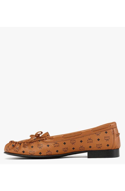Mcm Monogram Moccasin In Cognac