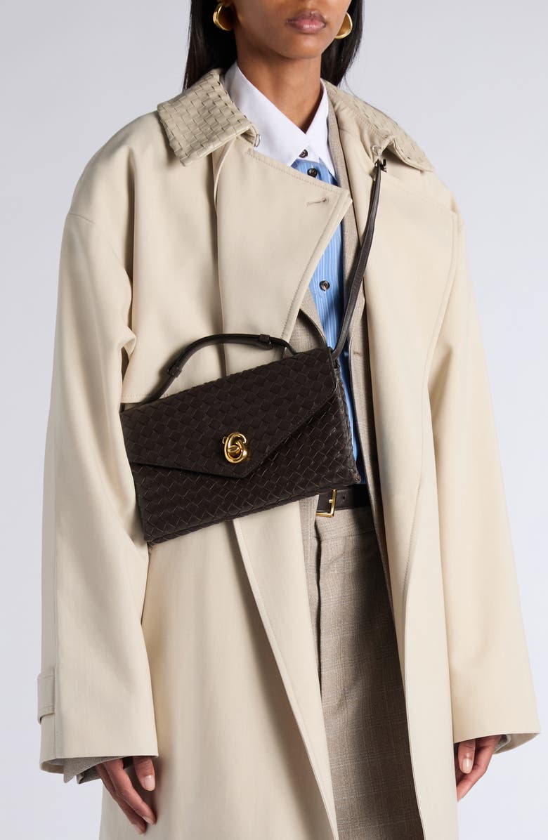 Bottega Veneta Knot Lock Intrecciato Leather Shoulder Bag, Alternate, color, 2190 Fondant-M Brass