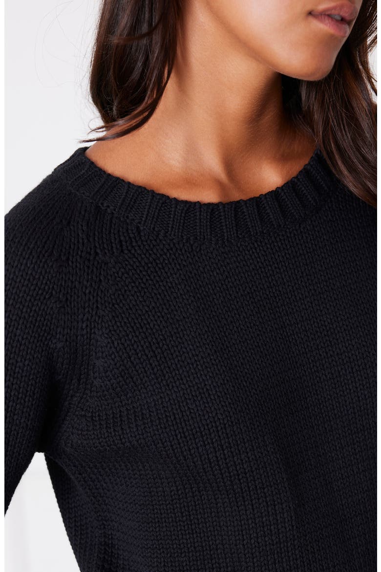 Aspen Cotton Crewneck Sweater, Alternate, color, Black